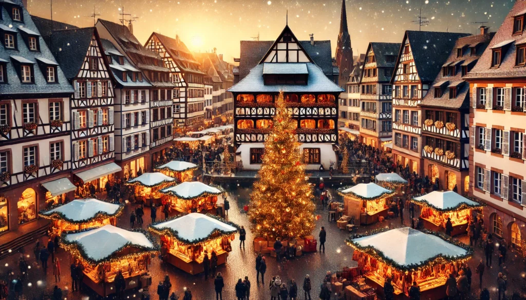 Strasbourg’s Marché de Noël with its giant Christmas tree and bustling holiday market